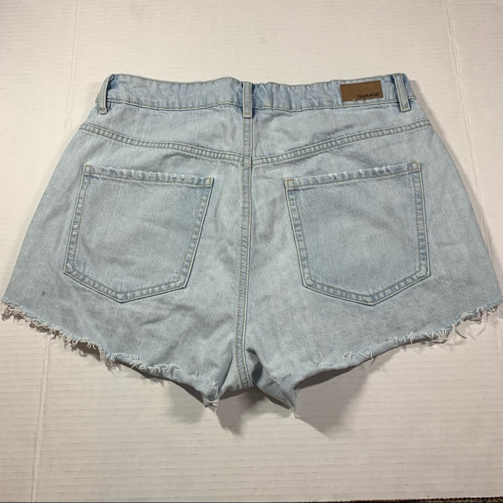 Size 9 Garage distressed denim high rise light wash festival shorts - Picture 5 of 15